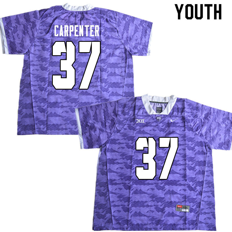 Youth #37 Travis Carpenter TCU Horned Frogs College Football Jerseys Sale-Limited Purple - Click Image to Close